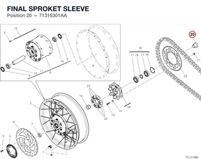 FINAL SPROKET SLEEVE 71316301AA diagram position