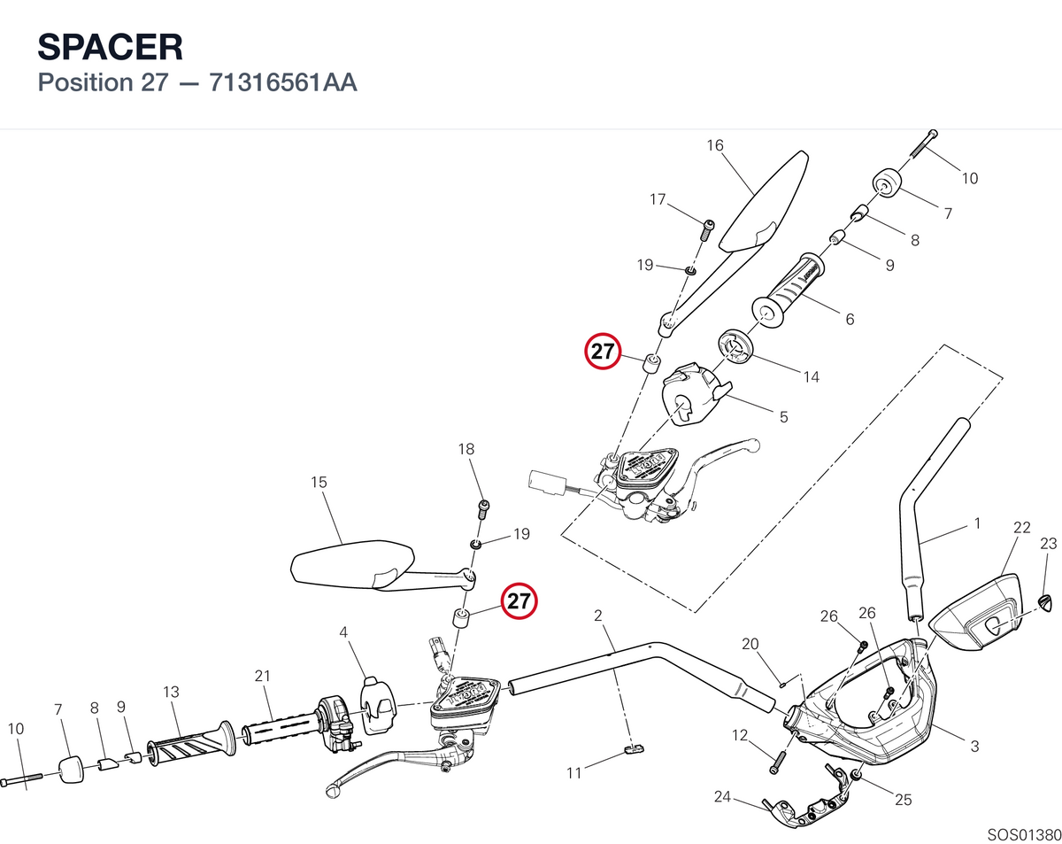 SPACER 71316561AA diagram position