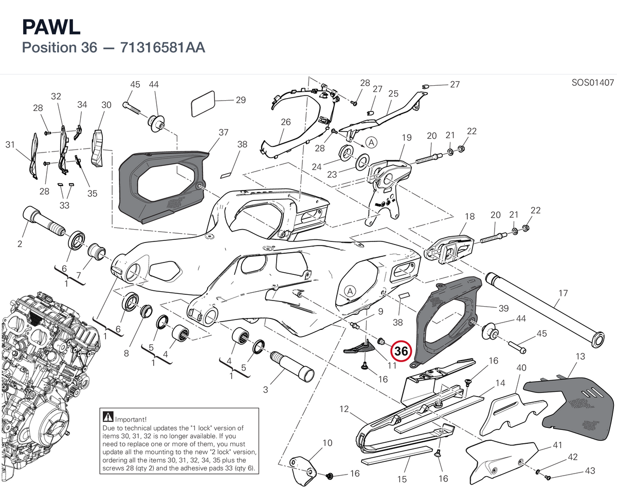 PAWL 71316581AA diagram position
