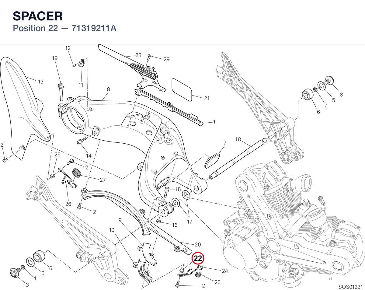 SPACER 71319211A diagram position