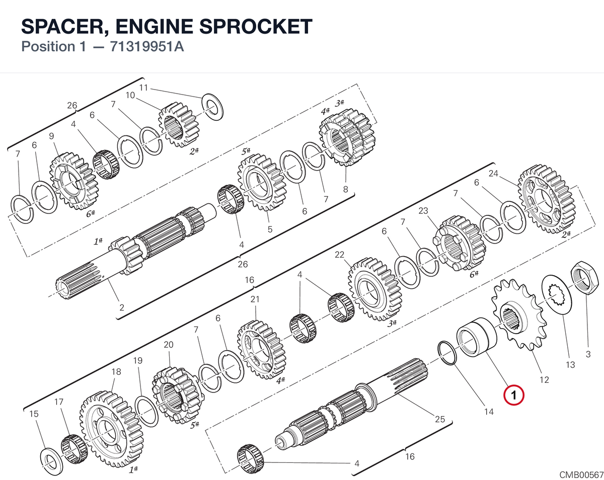 SPACER, ENGINE SPROCKET 71319951A diagram position
