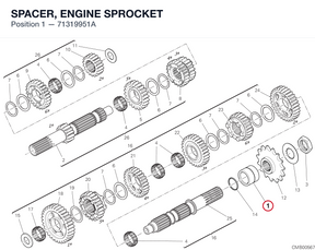 SPACER, ENGINE SPROCKET 71319951A diagram position