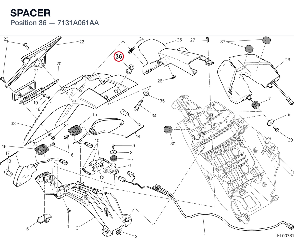 SPACER 7131A061AA diagram position