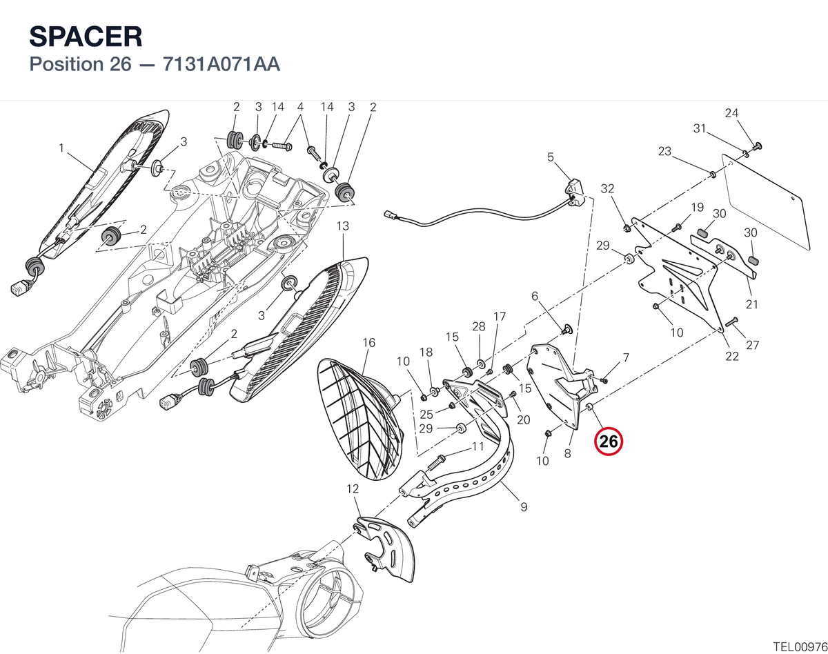 SPACER 7131A071AA diagram position