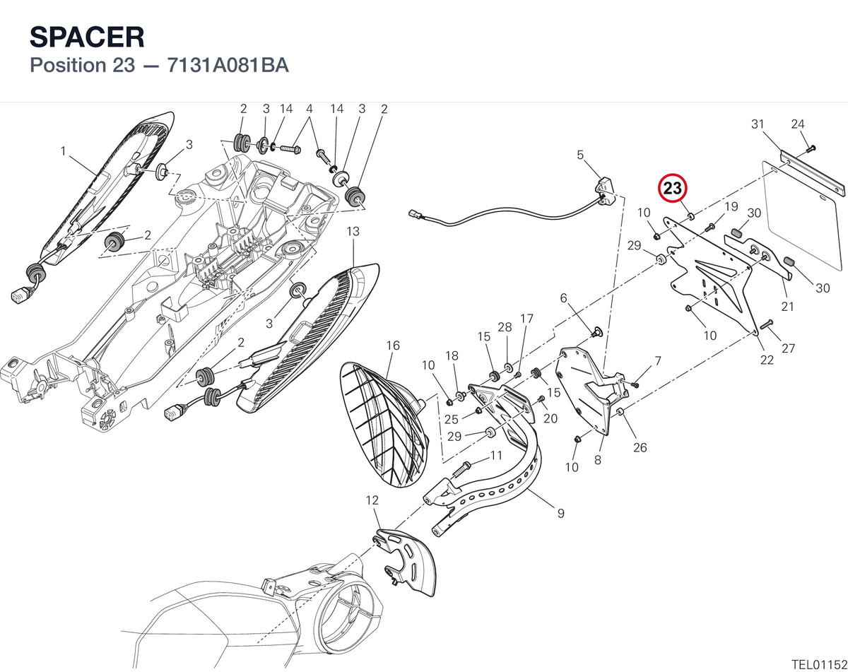 SPACER 7131A081BA diagram position
