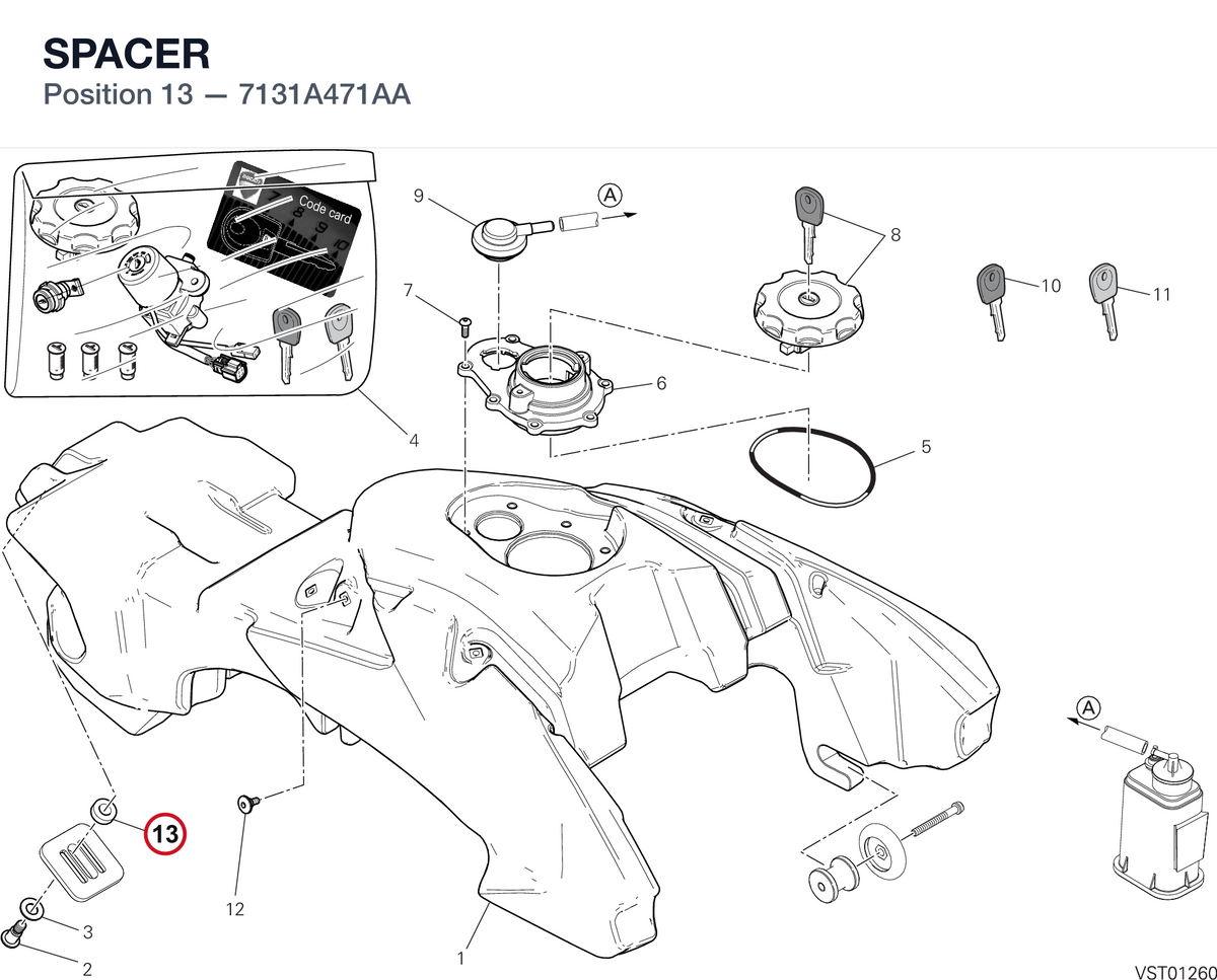 SPACER 7131A471AA diagram position
