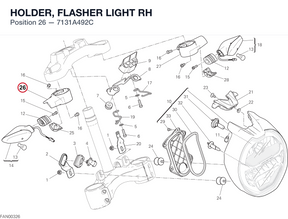 HOLDER, FLASHER LIGHT RH 7131A492C diagram position