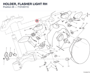 HOLDER, FLASHER LIGHT RH 7131A511C diagram position