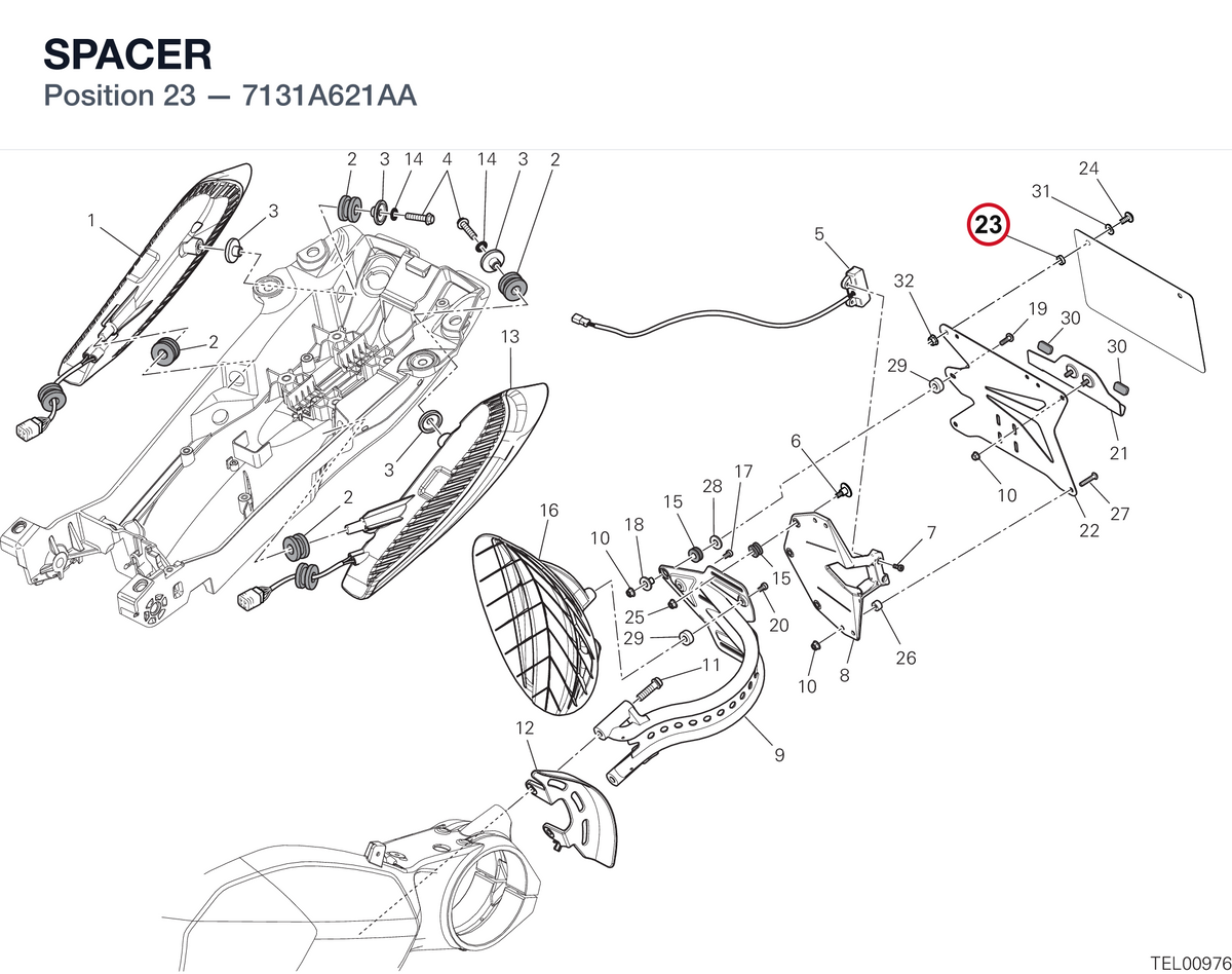 SPACER 7131A621AA diagram position