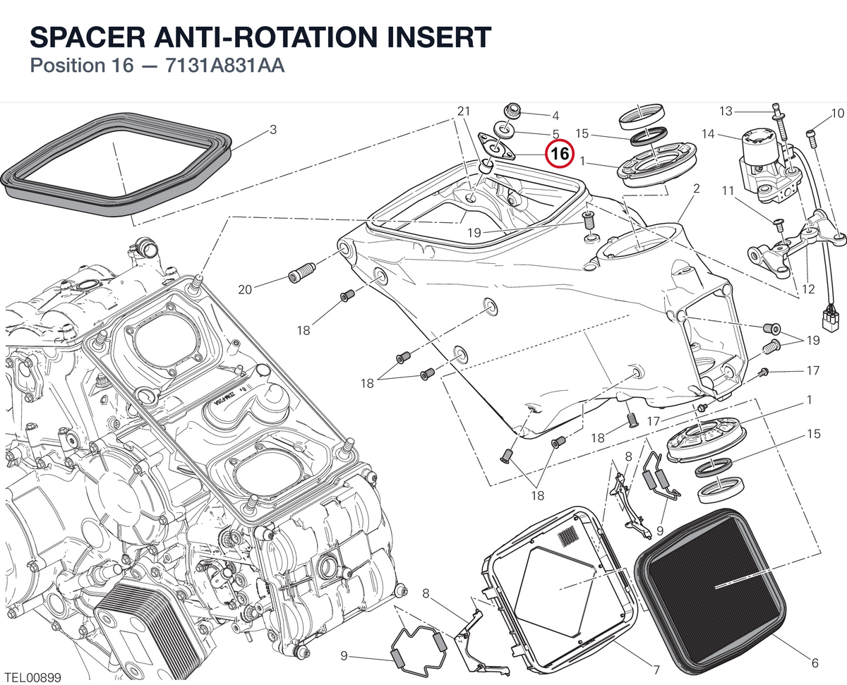 SPACER ANTI-ROTATION INSERT 7131A831AA diagram position