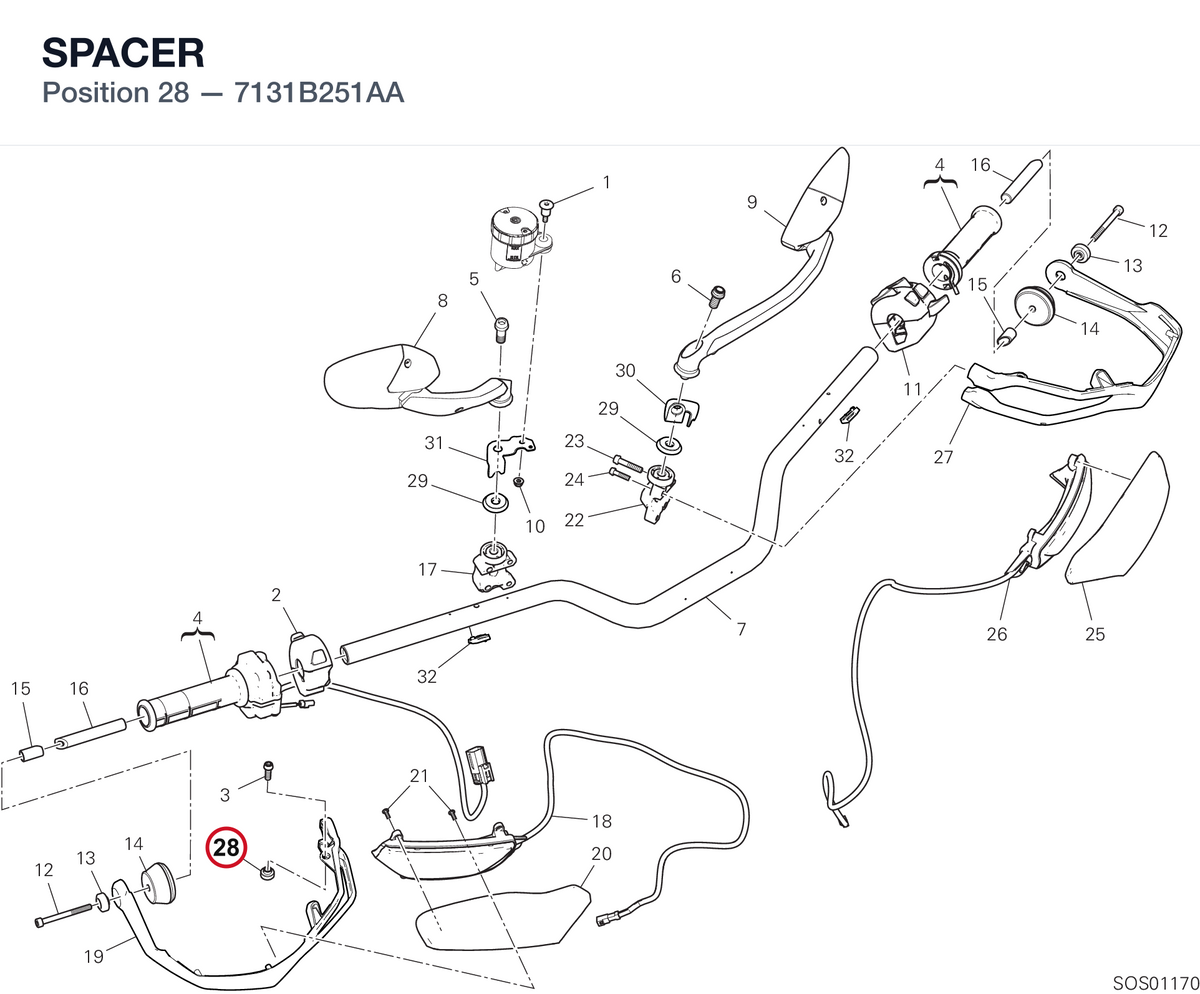 SPACER 7131B251AA diagram position
