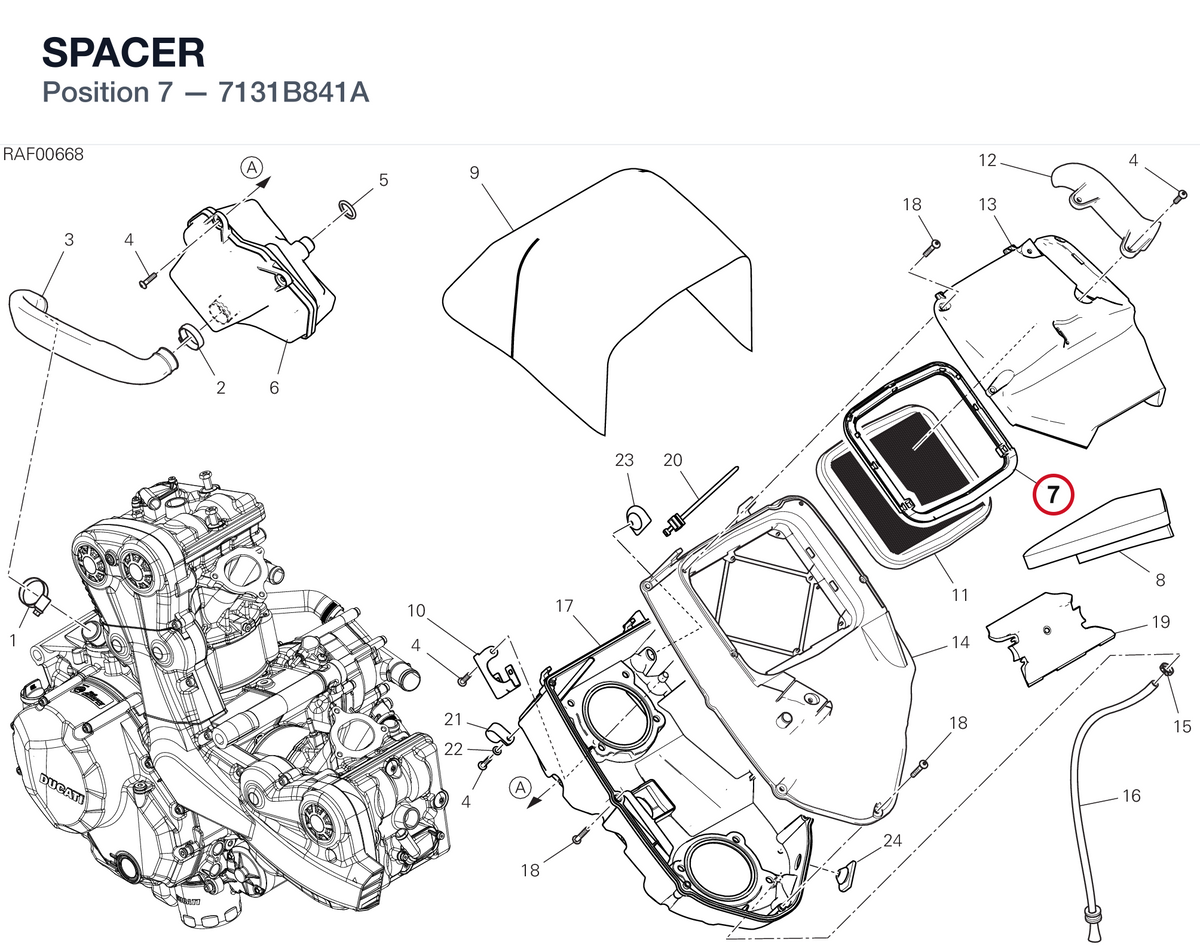 SPACER 7131B841A diagram position