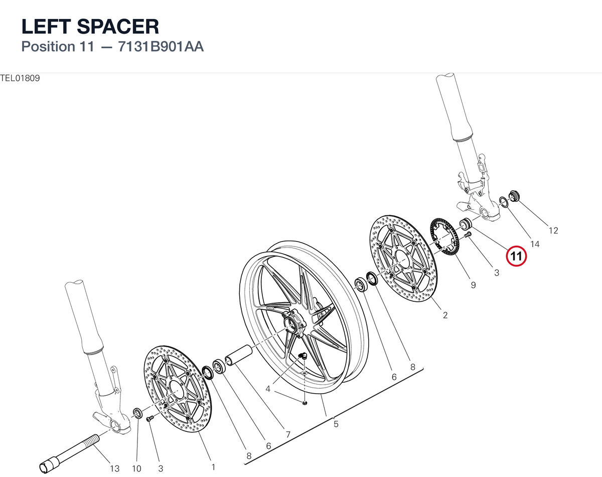 LEFT SPACER 7131B901AA diagram position