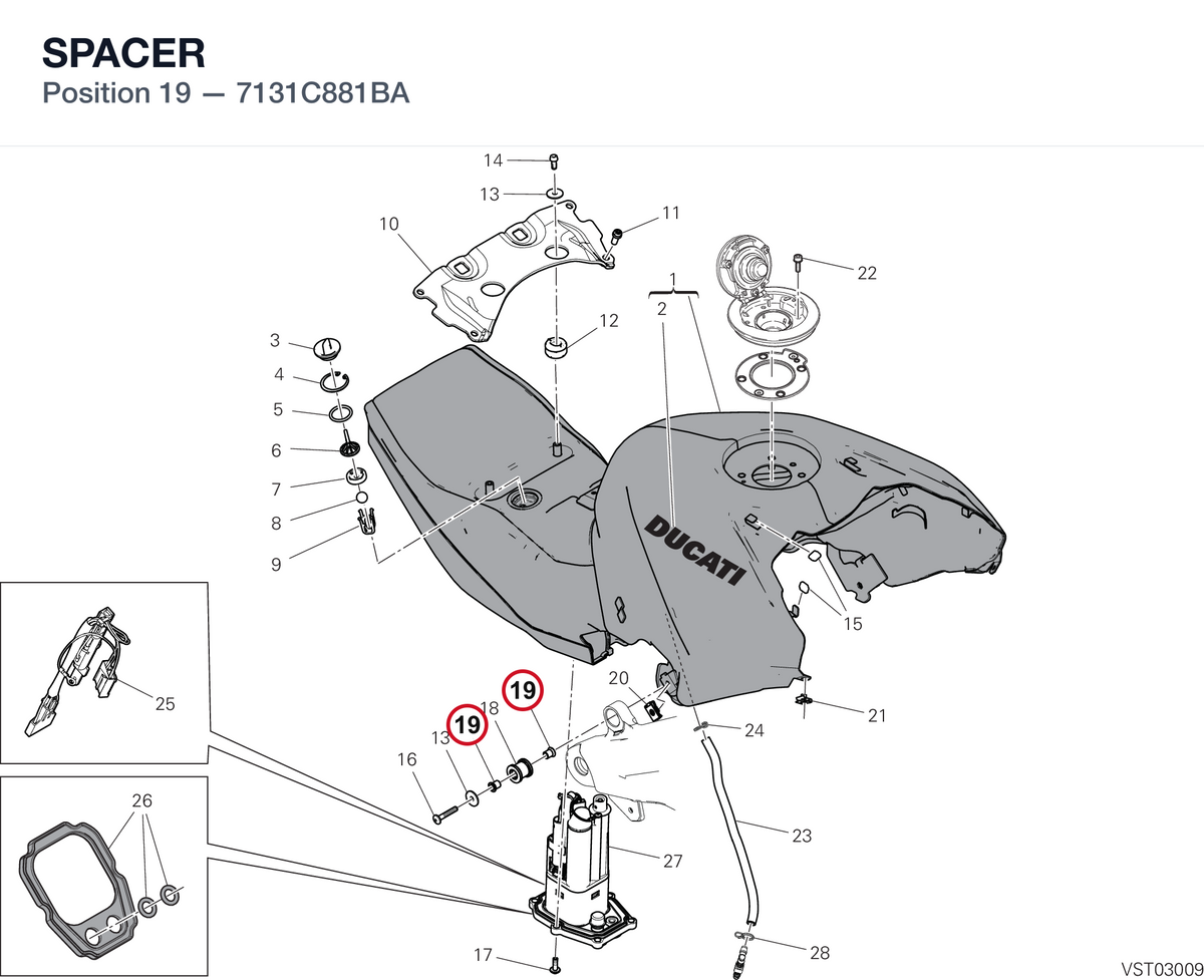 SPACER 7131C881BA diagram position