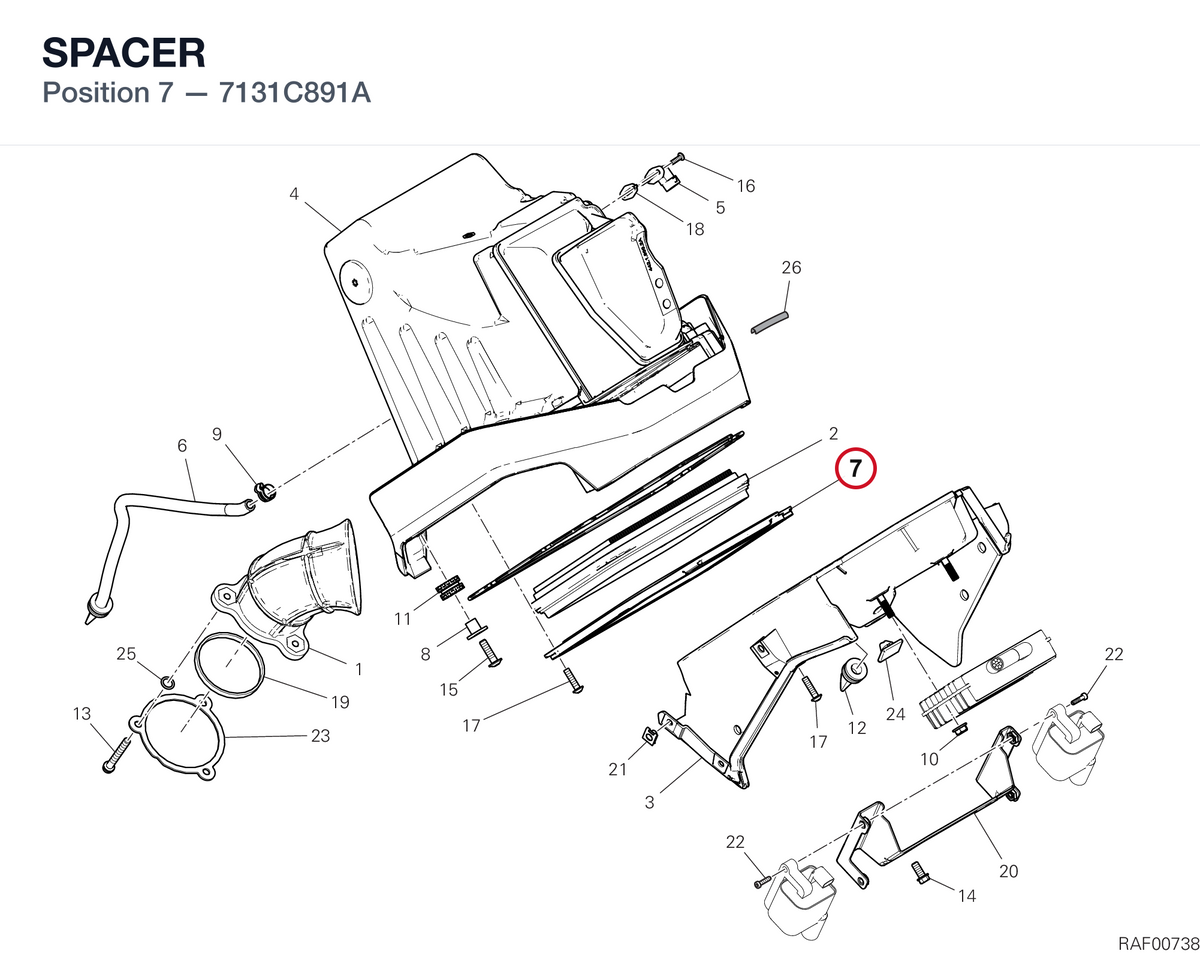 SPACER 7131C891A diagram position