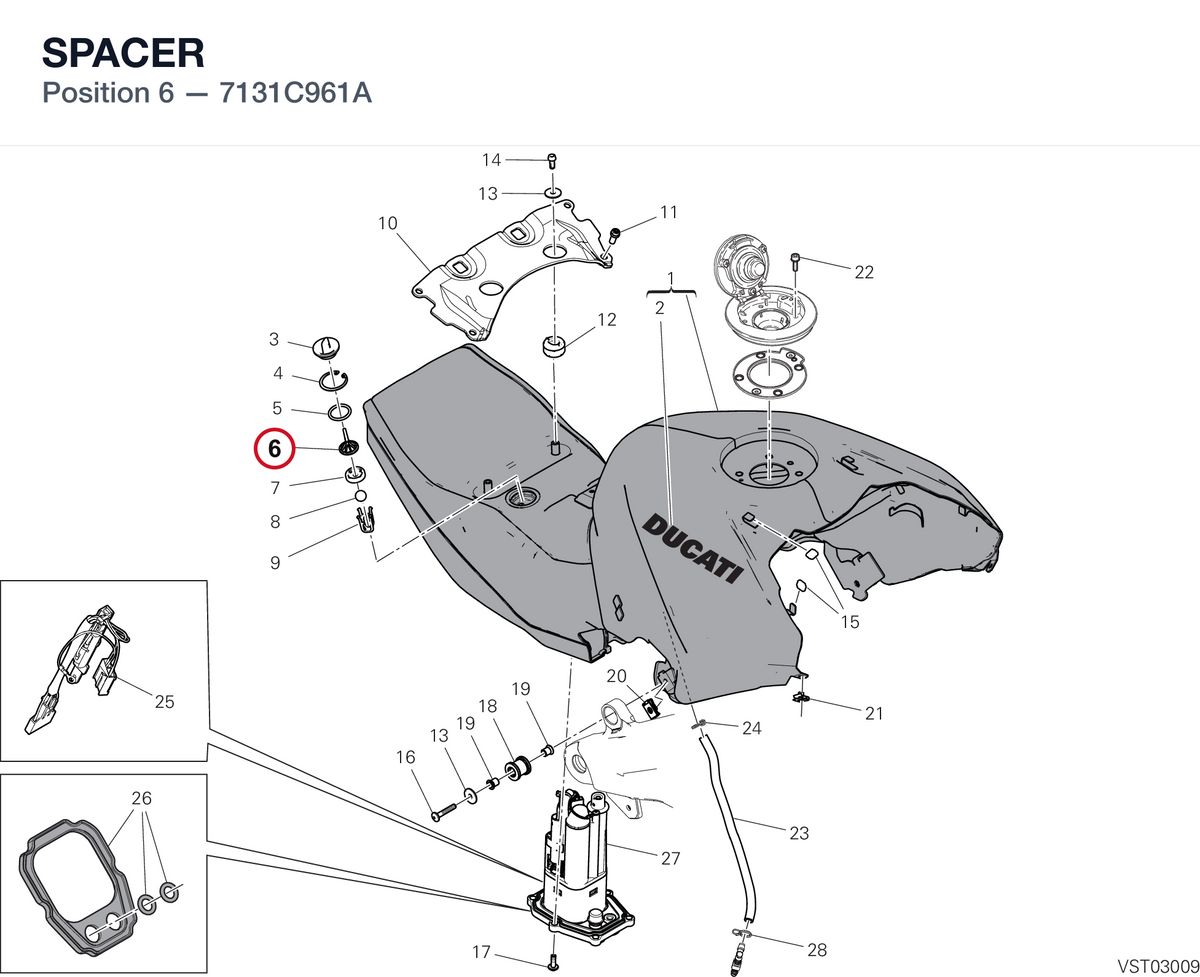 SPACER 7131C961A diagram position
