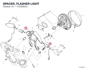 SPACER, FLASHER LIGHT 7131D001A diagram position