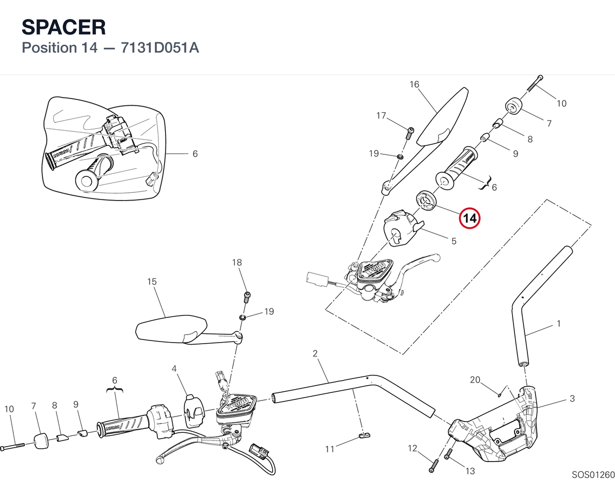 SPACER 7131D051A diagram position