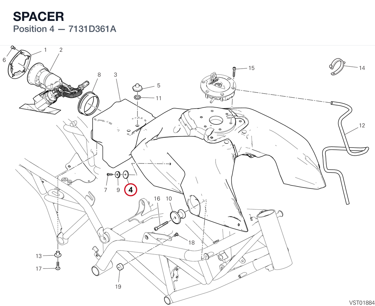 SPACER 7131D361A diagram position