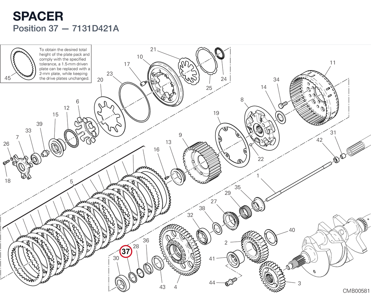 SPACER 7131D421A diagram position