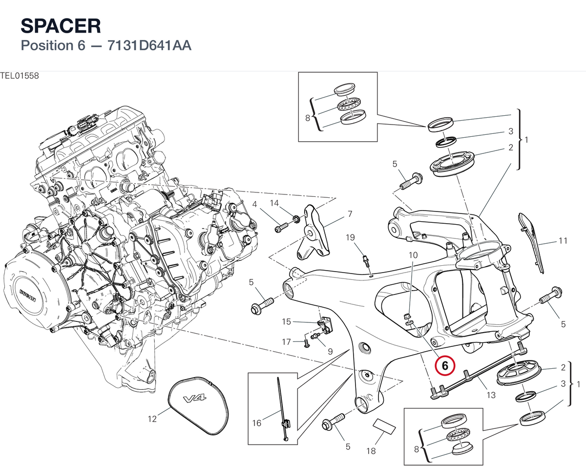 SPACER 7131D641AA diagram position