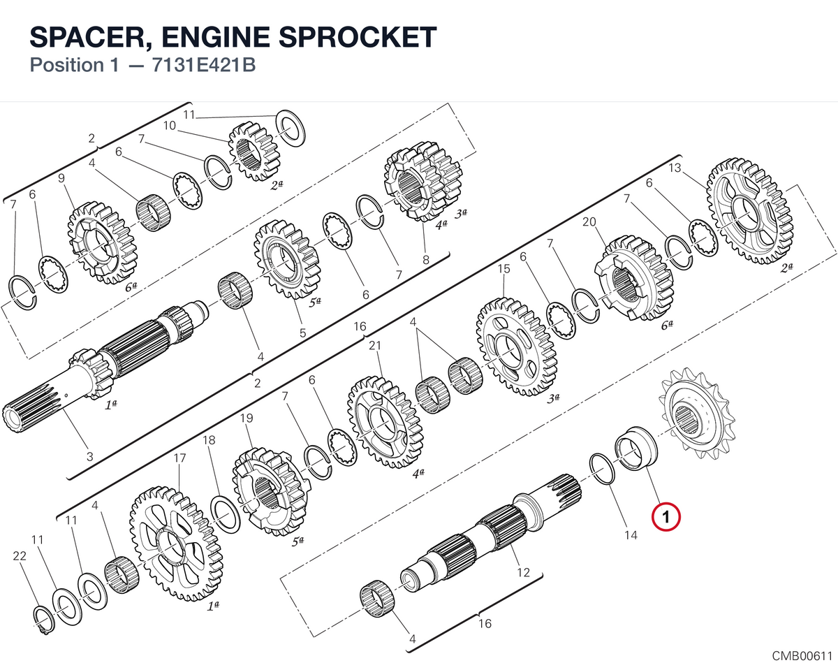 SPACER, ENGINE SPROCKET 7131E421B diagram position