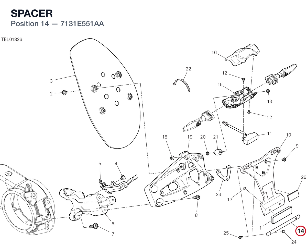 SPACER 7131E551AA diagram position