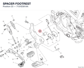 SPACER FOOTREST 7131E581AA diagram position