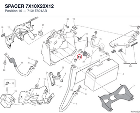 SPACER 7X10X20X12 7131E801AB diagram position