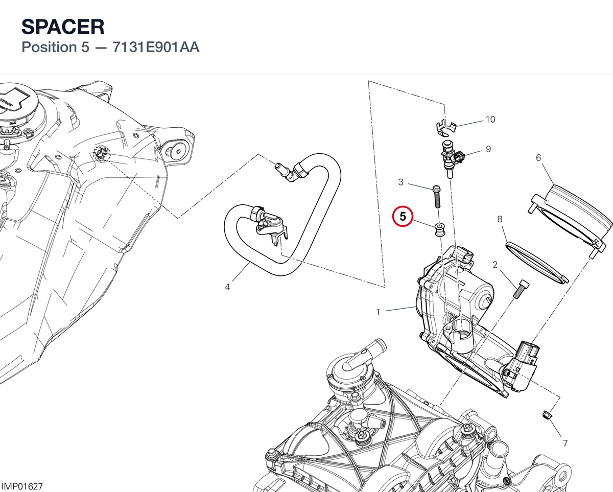 SPACER 7131E901AA diagram position