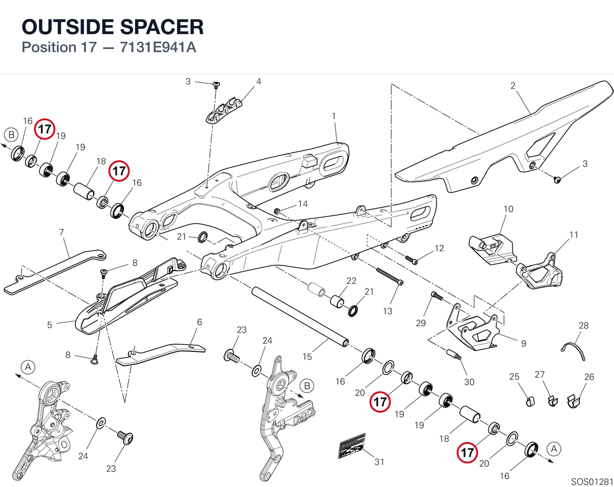 OUTSIDE SPACER 7131E941A diagram position