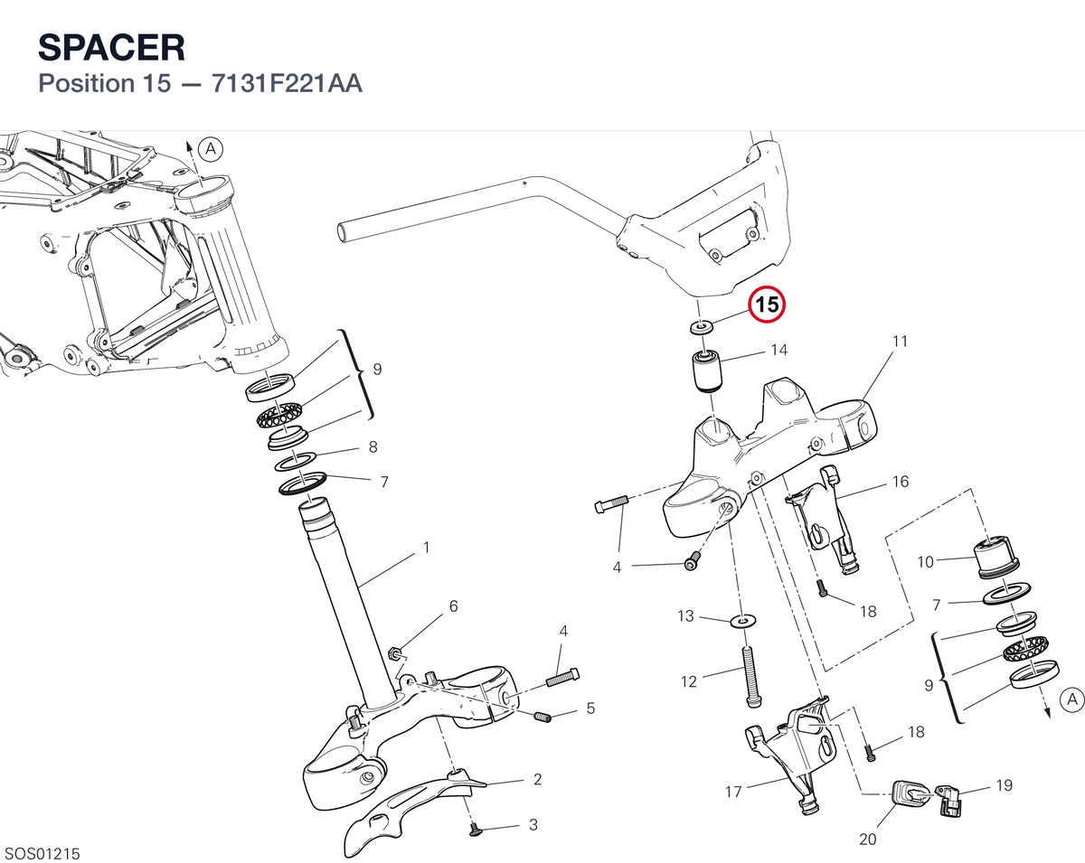 SPACER 7131F221AA diagram position