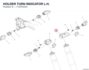 HOLDER TURN INDICATOR L.H. 7131F231A diagram position