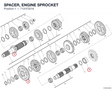 SPACER, ENGINE SPROCKET 7131F321A diagram position