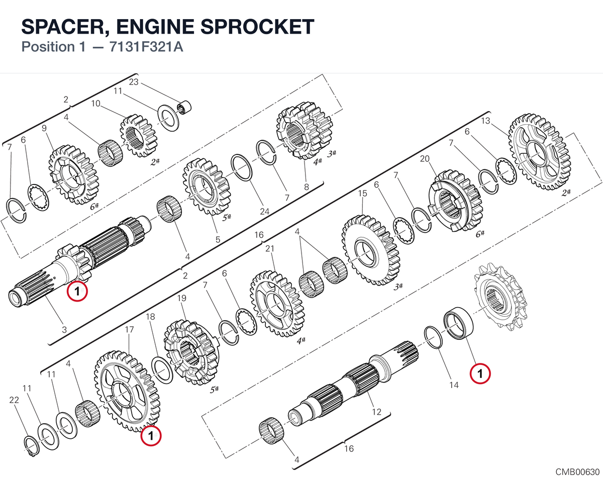 SPACER, ENGINE SPROCKET 7131F321A diagram position
