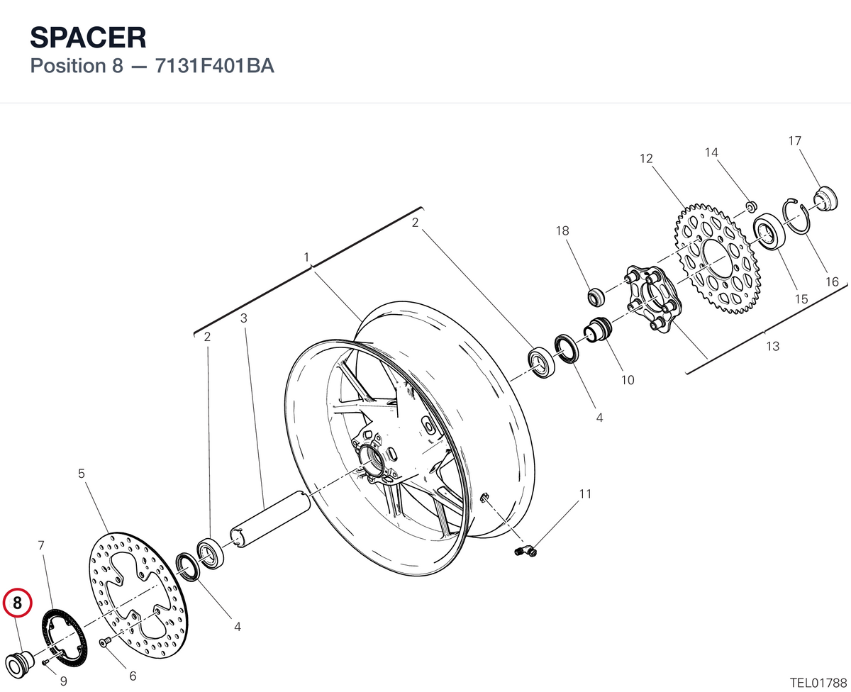 SPACER 7131F401BA diagram position