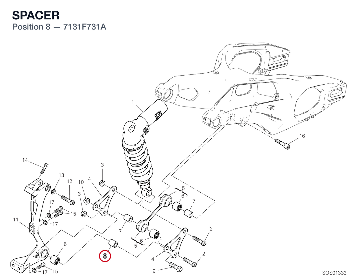 SPACER 7131F731A diagram position