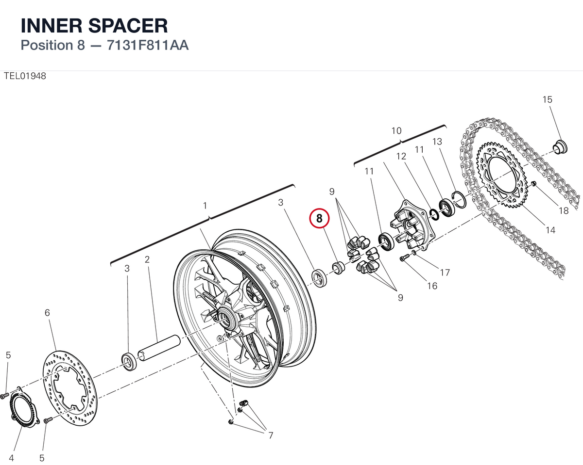 INNER SPACER 7131F811AA diagram position