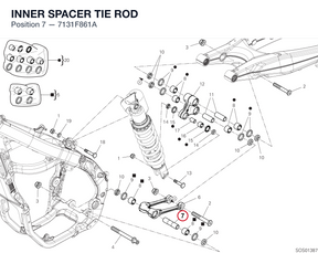 INNER SPACER TIE ROD 7131F861A diagram position