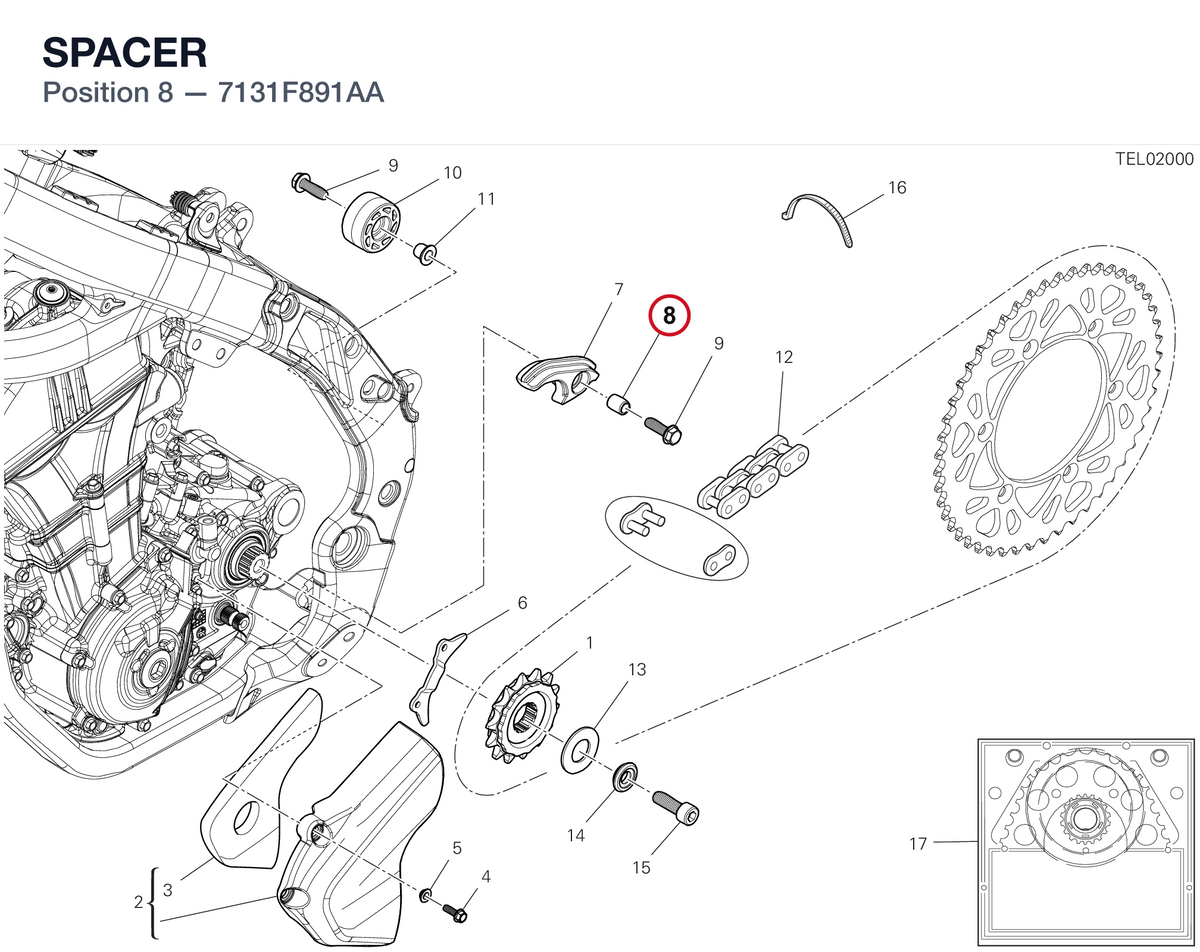 SPACER 7131F891AA diagram position