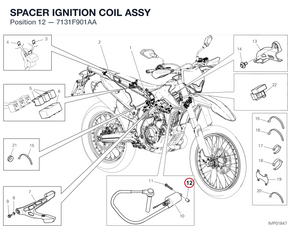 SPACER IGNITION COIL ASSY 7131F901AA diagram position