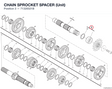 CHAIN SPROCKET SPACER (Unit) 71320021B diagram position