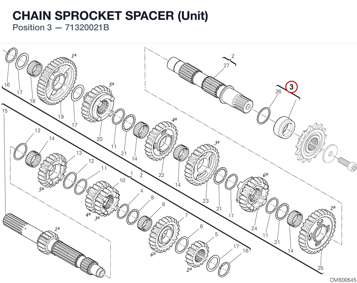 CHAIN SPROCKET SPACER (Unit) 71320021B diagram position