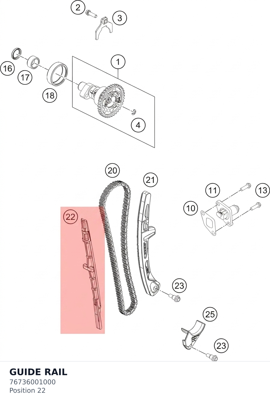 Diagram preview: GUIDE RAIL (76736001000)