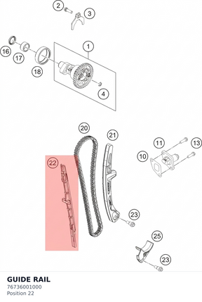 Diagram preview: GUIDE RAIL (76736001000)
