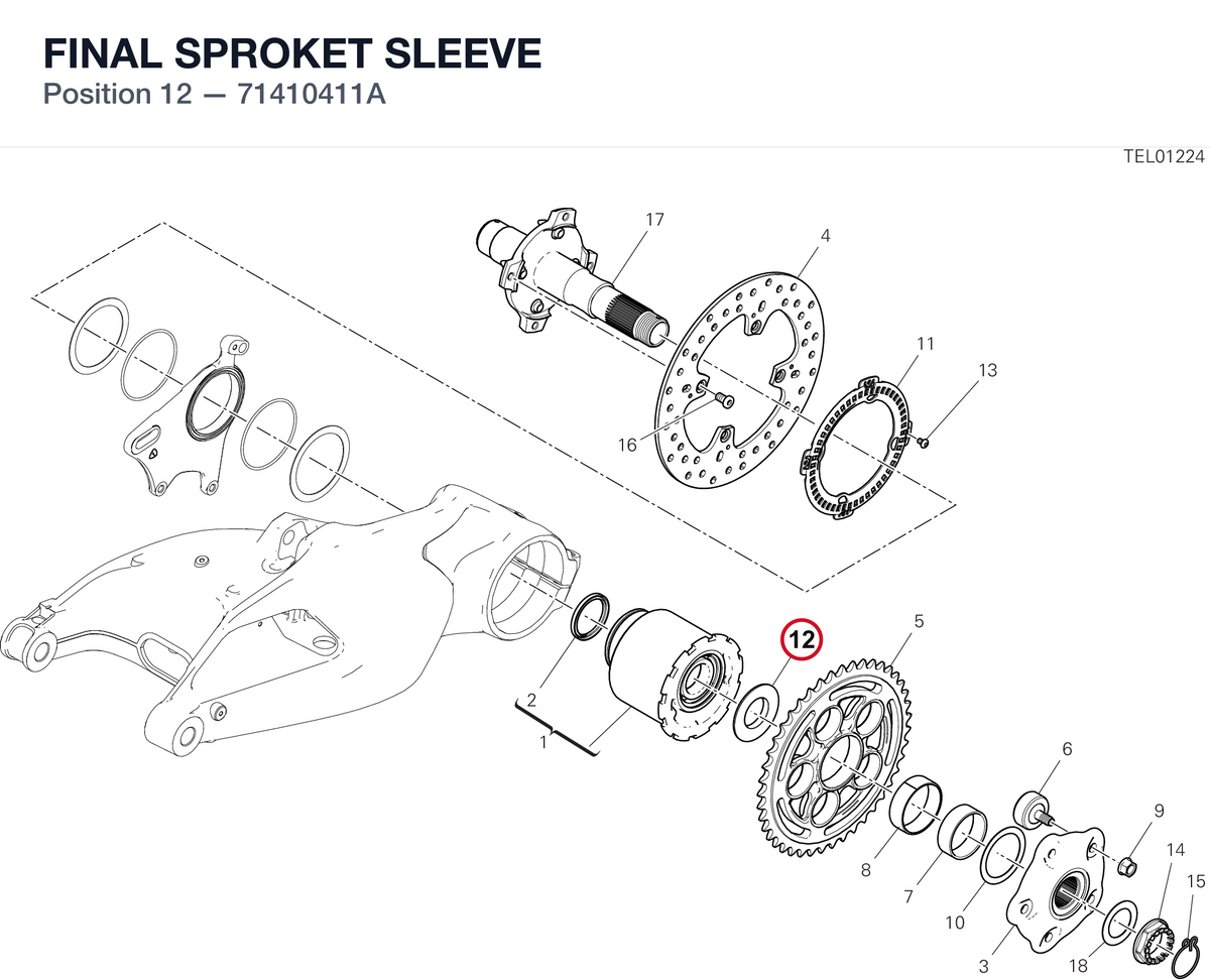 FINAL SPROKET SLEEVE 71410411A diagram position
