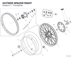 OUTSIDE SPACER RIGHT 71413921AA diagram position
