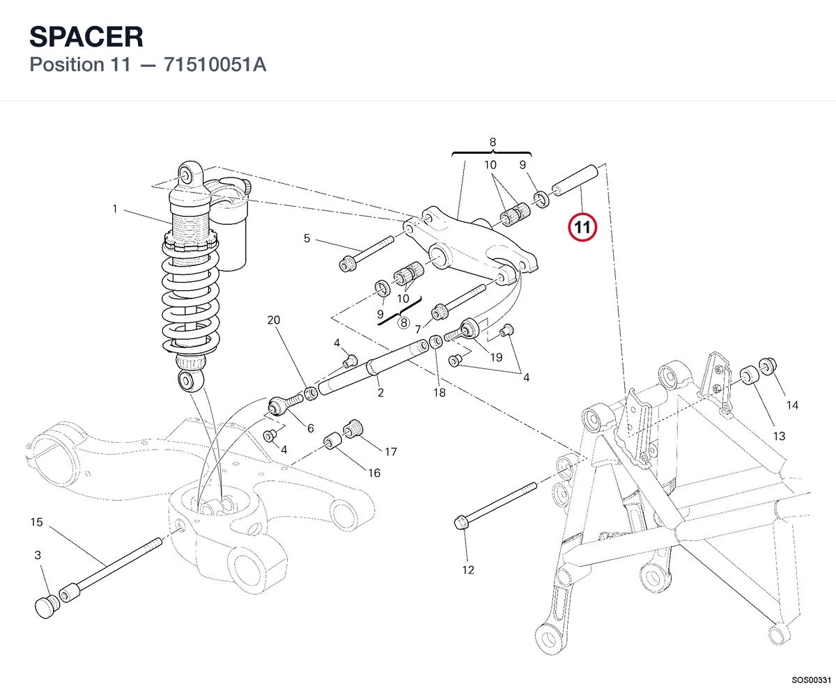 SPACER 71510051A diagram position