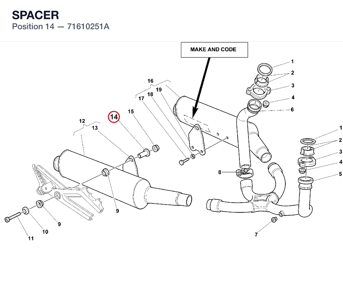 SPACER 71610251A diagram position