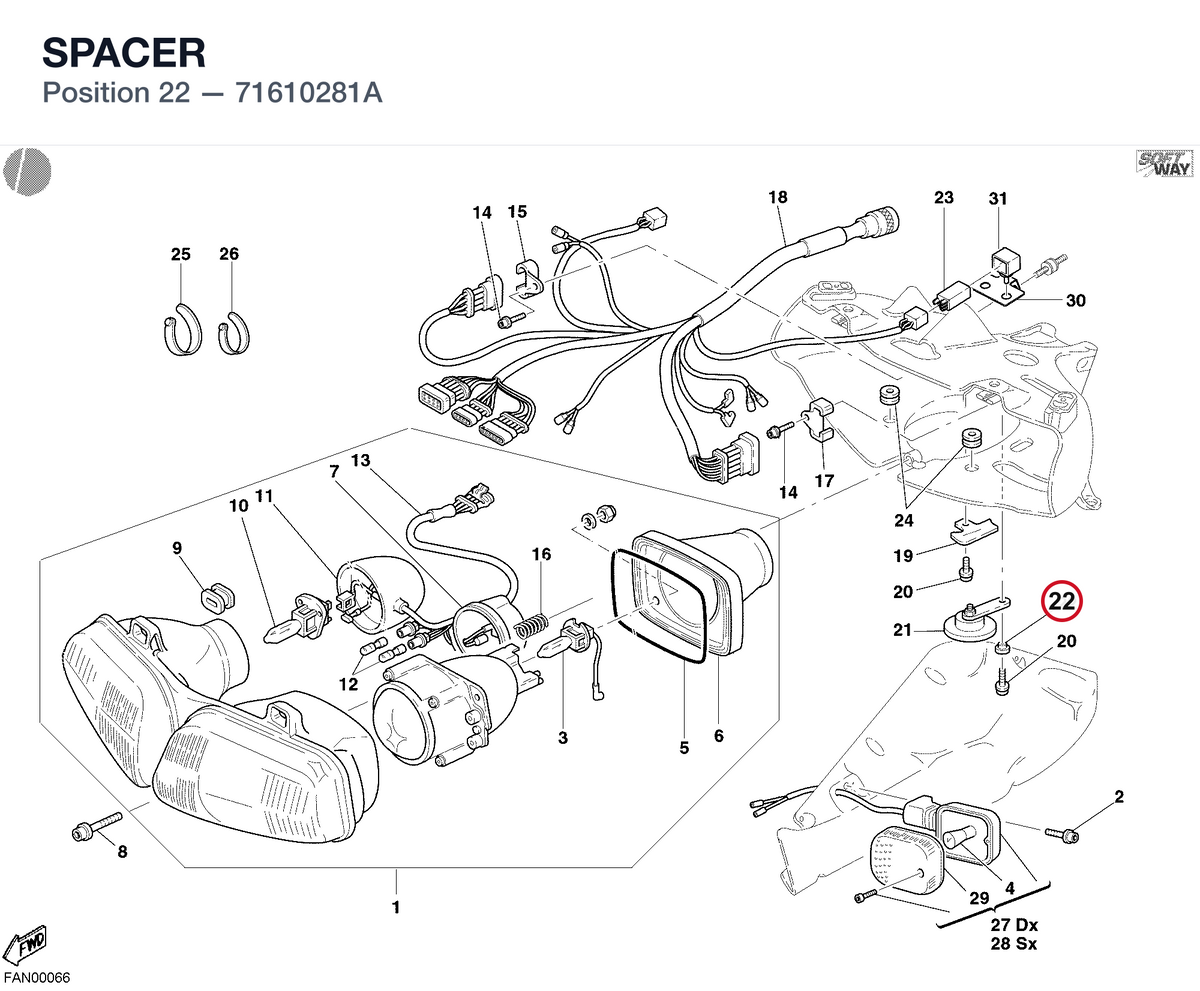 SPACER 71610281A diagram position